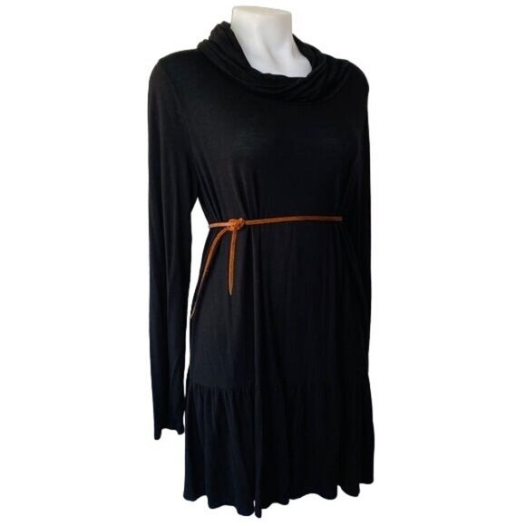 Daisy & Queen Black Turtle Neck Skirted Maxi Dress Size M - Picture 3 of 10